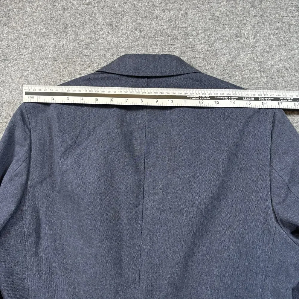 Banana Republic Mens 38R Tailored Fit Navy Blue Herringbone Cotton Blazer Jacket